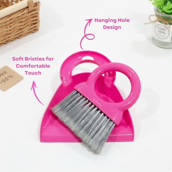 Solitude Small Broom Brush and Dustpan Set Desktop Broom Sweep Cleaning Brush Dust Remover Pan Car Keyboard Cleaning Household Dust Pan