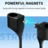 Sounce Anti-Lost Magnetic String Silicone Cable Strap for Apple Airpods 3rd Gen, Airpods 1 & 2, Airpods Pro Soft Neck Rope Cord - Black