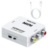 Sounce HDMI to RCA, AV, CVBS AV Composite Video Audio Converter Adapter Supports PAL/NTSC with USB Charge Cable for PC Laptop HDTV DVD - White