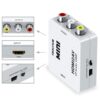 Sounce HDMI to RCA, AV, CVBS AV Composite Video Audio Converter Adapter Supports PAL/NTSC with USB Charge Cable for PC Laptop HDTV DVD - White