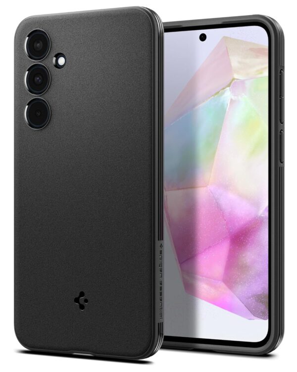 Spigen Essential Sand Blast | Samsung Galaxy A35 5G Case [Air Cushion Protection] [Flexible] Galaxy A35 5G Back Cover | TPU - Matte Black