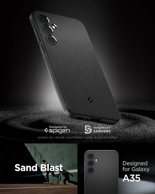 Spigen Essential Sand Blast | Samsung Galaxy A35 5G Case [Air Cushion Protection] [Flexible] Galaxy A35 5G Back Cover | TPU - Matte Black
