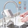 Stainless Steel Adjusting Multifunctional Over Kitchen Sink Caddy Clamp Faucet Sponge Scrubber Holder Storage Hanging Shelf Draining Bathroom Tap Shampoo Soap Organizer Rack (Pack 1)