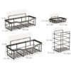 Stainless Steel Bath Organizers With Large Capacity Organizer Combo Racks and Shelves for Wall Stand for Bathroom Without Drill Soap Holder with Tooth Brush Holder Bathroom Accessories (Pack of 5)