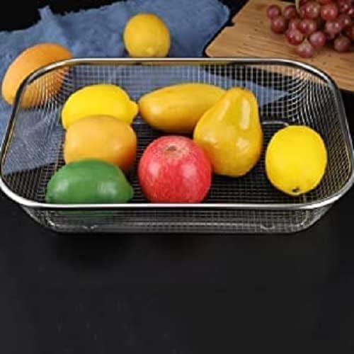 Stainless Steel Dish Rack with Drip Tray & Spoon Holder | Over Sink Counter Dish Drainer Basket for Kitchen | Rust-Resistant Plate Rack for Drying Bowls, Glasses, Utensils & Cutlery – Pack of 1