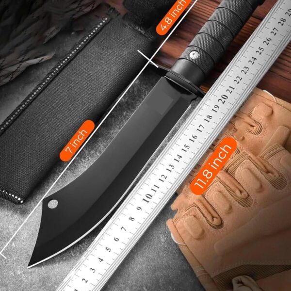 Stainless Steel Meat Knife for Kitchen, Heavy Duty Knife for Chopping, Dicing & Mincing,Butcher Knife for Home & Restaurant Use,Ergonomic Handle (1PC, Black)
