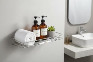 Stainless Steel Multipurpose Wall Mounted Shelf for Bathroom & Kitchen Storage Rack | Rust-Proof Heavy Duty (DF-MiniClassy-Shelf)