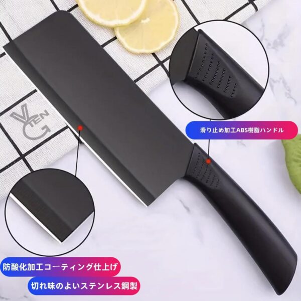 Stainless Steel Professional Kitchen Knife Set, 3 Piece with Covers, Non-Slip Handle, High Carbon Steel, Black