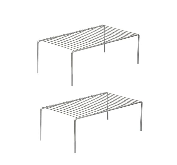 Stainless Steel Utensils Dish Rack/Multipurpose Rustproof Shelf/Storage Shelves/Stand For Home Stainless Steel Utensils Dish Rack/Multipurpose Rustproof Shelf/Storage Shelves/Stand For Home & Kitchen Cabinet, Cupboard & Pantry (Pack Of 2, Nhsp, Under Cabinet, Floating Shelves)