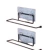 StickMount Self-Adhesive Towel Holder | Wall-Mounted Towel Rack | 2 Pc Set | No-Drill Waterproof Design | Kitchen & Bathroom Use
