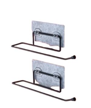 StickMount Self-Adhesive Towel Holder | Wall-Mounted Towel Rack | 2 Pc Set | No-Drill Waterproof Design | Kitchen & Bathroom Use
