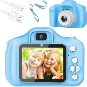 Storio Kids Digital Camera Toy 3.0MP 1080P HD Video Camera with 2-Inch Screen | USB Rechargeable Mini Camera | Educational Toy & Birthday Gift for Boys & Girls Age 3–12 | Supports 32GB SD Card - Blue