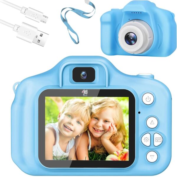 Storio Kids Digital Camera Toy 3.0MP 1080P HD Video Camera with 2-Inch Screen | USB Rechargeable Mini Camera | Educational Toy & Birthday Gift for Boys & Girls Age 3–12 | Supports 32GB SD Card - Blue