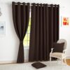 Story@Home 100% True Blackout Door Curtains 7 Feet Long Set Story@Home 100% True Blackout Door Curtains 7 Feet Long Set of 2 Solid Thermal Insulated Room Darkening Curtain for Living Room | (116 X 215 Cm, Dark Brown)