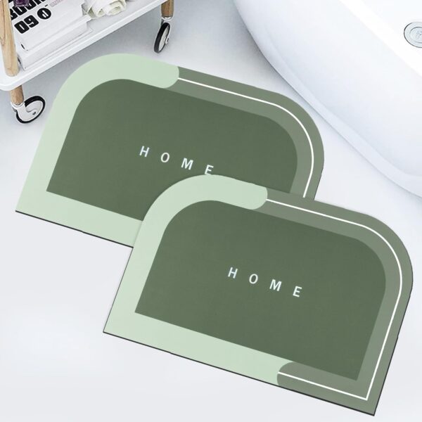 Story@Home Bathroom Mat Set of 2, Anti-Skid Nappa Leather Bathroom mats Water soak, 60x40 cm, Envy Green Solid Design, Kitchen Accessories Items for Home & Bathroom, Perfect Home Decor Items for Hall