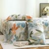 Story@Home Bedsheet for Double Bed Cotton 190 TC with 2 Story@Home Bedsheet for Double Bed Cotton 190 TC with 2 Pillow Covers, White & Light Blue, Floral, 225 cm X 250 cm | Perfect for Home Decor