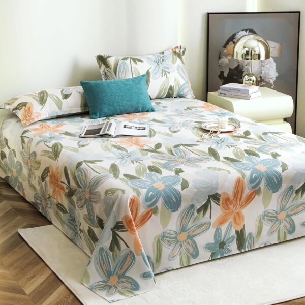 Story@Home-Bedsheet-for-Double-Bed-Cotton-190-TC-with-2-Pillow-Covers-White-Light-Blue-Floral-225-cm-X-250-cm-Perfect-for-Home-Decor.jpg Story@Home Bedsheet for Double Bed Cotton 190 TC with 2 Pillow Covers, White & Light Blue, Floral, 225 cm X 250 cm | Perfect for Home Decor