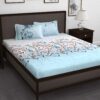 Story@Home Bedsheet for King Size Bed | Cotton Bedsheet | Story@Home Bedsheet for King Size Bed | Cotton Bedsheet | Floral | King Size Bed Sheet Cotton with 2 King Pillow Covers (270 X 270 Cm, Sky Blue) | Perfect for Diwali Gifting/Festive Gifting | 260TC