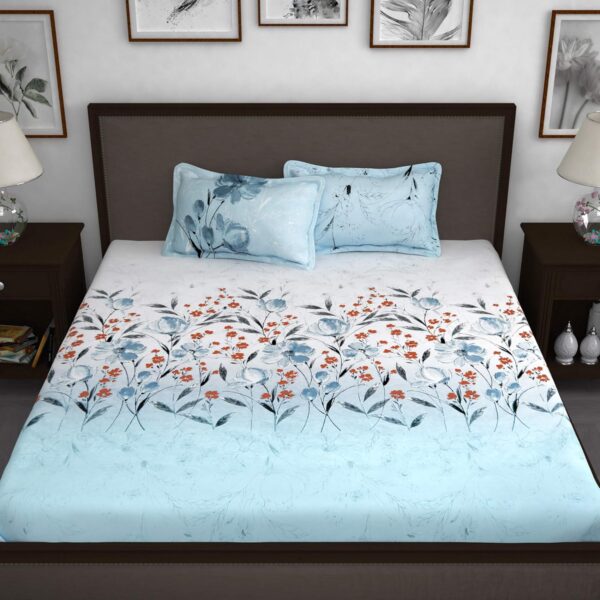 Story@Home-Bedsheet-for-King-Size-Bed-Cotton-Bedsheet-Floral-King-Size-Bed-Sheet-Cotton-with-2-King-Pillow-Covers-270-X-270-Cm-Sky-Blue-Perfect-for-Diwali-GiftingFestive-Gifting-260TC.jpg Story@Home Bedsheet for King Size Bed | Cotton Bedsheet | Floral | King Size Bed Sheet Cotton with 2 King Pillow Covers (270 X 270 Cm, Sky Blue) | Perfect for Diwali Gifting/Festive Gifting | 260TC