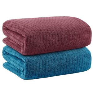 Story@Home Towels for Bath Large Size | Microfiber Towels for Story@Home Towels for Bath Large Size | Microfiber Towels for Bath | Towel Set of 2 | 400 GSM | 70 x 140 cm | Pink and Blue | Bath Towels for Men, Women & Kids | Gym Towel | Perfect for Everyday Use
