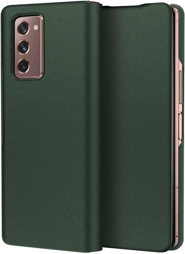 Stylish Leather Case with Built-in Card Slot Flip Cover Compatible with Samsung Galaxy Z Fold 6 5G (Green)