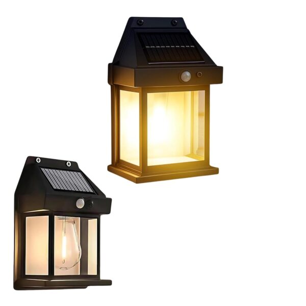 Sun-Powered/Solar Wall Lights Outdoor Waterproof with Motion Sensor | Auto-Charge LED Sconce for Garden, Patio, Porch | Warm Yellow Light for Security & Decoration | Pack of 1