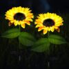 Sunflower Garden Light(2 PIS) Solar Garden Lights Outdoor Sun Flower Garden Light Sunflower Garden Light Solar Powered Realistic Sunflower Lights Waterproof Decorative Landscape Lights