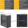 TCCO ENTERPRISE 2 Pack LED Solar Up and Down Outdoor Security Wall Lamps, IP65 Waterproof Solar Outdoor Lights, Fence Lights LED Solar Wall Lights for Home Garden Porch(Warm Light) (2)ABS PC plastic