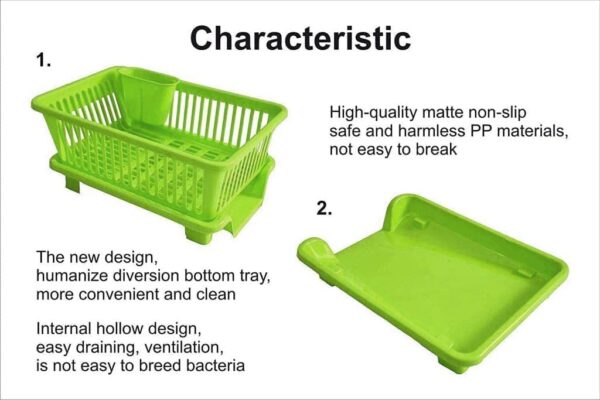 TEKCOOL-Plastic-Durable-Kitchen-Drainer-Dish-Rack-OrganizerDrying-Tray-Dish-Rack-with-Drying-Tray-Green-45-x-32-x-18-cm-Green.jpg TEKCOOL Plastic Durable Kitchen Drainer Dish Rack Organizer/Drying Tray, Dish Rack with Drying Tray (Green, 45 x 32 x 18 cm, Green)