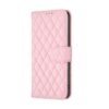 TELETEL Quilt Leather Magnetic Closure | Cards & Cash Pockets Wallet Mobile Case | Phone Flip Cover - Pink for Samsung Galaxy M21