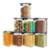 TEX-RO Air Tight Containers For Kitchen Storage Box/BPA Free Storage Containers For Kitchen/Containers For Kitchen Storage Set/Kitchen Accessories Items For Home (1100 Ml Set Of 8) Transparent