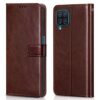 TOUCCH Flip Cover Case for Samsung Galaxy M12 / F12 TOUCCH Flip Cover Case for Samsung Galaxy M12 / F12 / A12 Flip Cover| Leather Finish Cover & Flexible Stand Design | Card and Money Pocket | Brown