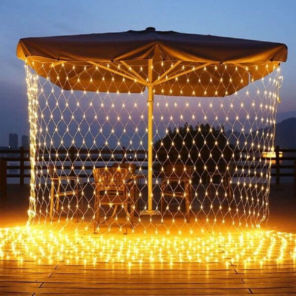 TechPride LED Net Mesh String Lights | 192 LED Warm TechPride LED Net Mesh String Lights | 192 LED Warm White Fairy Lights with 8 Modes | 9.8ft x 6.6ft Decorative Mesh Lights for Home, Balcony, Garden, Wedding, Diwali, Christmas & Party Decoration