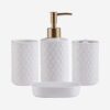 The Better Home Bathroom Accessories Set of 4 Pcs | Soap Dispenser for Bathroom | Toothbrush Holder | Soap Case for Bathroom | Sturdy and Long-Lasting | Bathroom Accessories Items - White