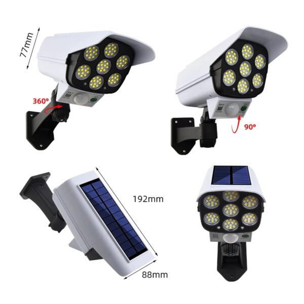 The Difference Solar Lights Outdoor Motion Sensor - 77LED Spotlight Solar Lights Outdoor IP66 Waterproof, Solar Security Lights (Camera Type Solar Light)(Plastic)