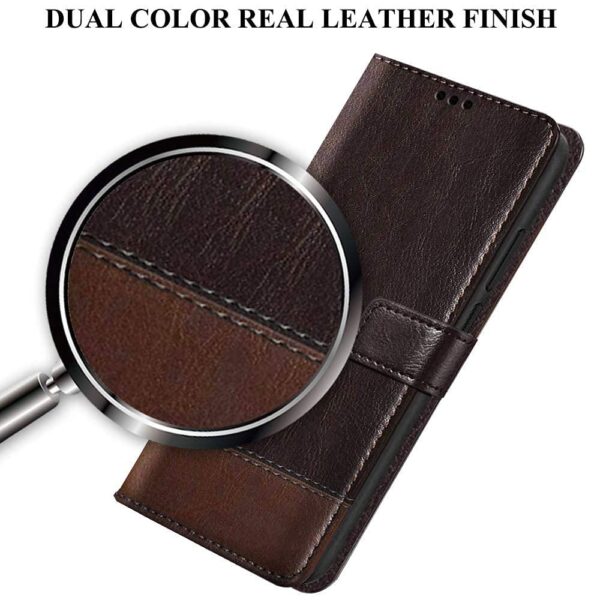 TheGiftKart Flip Back Cover Case for Redmi 9 / Redmi 9 Activ/Poco C31 | Leather Finish | Inbuilt Stand & Pockets | Wallet Flip Case Back Cover for Redmi 9 / Redmi 9 Activ/Poco C31 (Coffee & Brown)