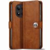 TheGiftKart Flip Cover Back Case for Mi Redmi Note 15 Pro Plus 5G | Genuine Leather Finish | Designer Button | Inbuilt Pockets & Stand | Flip Back Cover for Redmi Note 15 Pro+ 5G (Faux Leather, Brown)