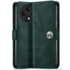 TheGiftKart Flip Cover Back Case for Oppo F27 5G | TheGiftKart Flip Cover Back Case for Oppo F27 5G | Genuine Leather Finish | Designer Button | Inbuilt Pockets & Stand | Wallet Style Flip Back Cover Case for Oppo F27 5G (Faux Leather, Green)