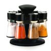 Tithu Mart 8 in 1 Spice Rack Revolving Organizer with Stand, Spice Storage Container Set, Rotating Masala Box for Kitchen, Airtight Spice Jars, Space Saving Kitchen Organizer