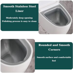 Toilet Shaped Ashtray with Lid | Wall Mounted & Desktop Cigarette Ashtray | Stainless Steel & ABS Windproof Smoking Tray for Bathroom, Home, Office, Hotel & Bar (White)