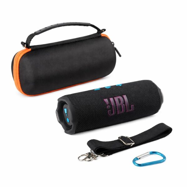 Travel Carry Case for New JBL Flip 7, 6, 5, 4, 3 Portable Speaker, Shockproof, Dustproof, Protective Cover Storage Bag (Orange Inside)