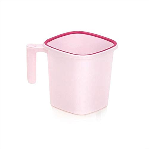 Treasurer Square Deluxe Funk Mug, Plastic Bath Mug Durable Long Lasting Quality, Bathroom Set (1000 ML) (Pink)