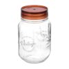 Treo By Milton Vintage Glass Jar With Plastic Lid, 1500 ml, Transparent |Storage Jar | Kitchen Organiser | Modular |Food Safe | Transparent | Refrigerator Safe | Air Tight