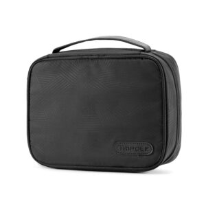 Tripole Electronics Organizer Portable Bag for Cables, Wires, Gadgets, SD Tripole Electronics Organizer Portable Bag for Cables, Wires, Gadgets, SD Card | Travel & Daily Use | Men & Women (Black Emboss)