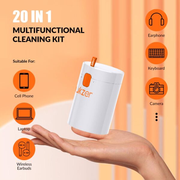 Tukzer Laptop Screen Keyboard Cleaner Kit, 20-in-1 Electronic Gadget Cleaning Tool, 2.5ml Mist Spray, Pen Brush, Air Blower| for MacBook, iPad iPhone Smartphone Tablet, PC Computer, DSLR Camera Lens