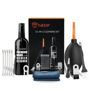 Tukzer Professional 11in1 Cleaning Kit for Laptop Tablet Smartphone Camera Tukzer Professional 11in1 Cleaning Kit for Laptop Tablet Smartphone Camera airpods (100mlCleaning Solution, AirBlower, CottonSwabs,Toothpick Cleaner, Keycap Puller, Microfiber Cloth,Universal Brushes)
