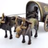 Two Moustaches Brass Covered Village Bullock Cart Showpiece Replica, Brass Vintage Style Showpieces, Standard, Pack of 1