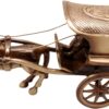 Two Moustaches Brass Horse Cart Replica Showpiece, Brass Showpiece for Corner Shelves, Size - 5.5 Inches, Standard, Pack of 1