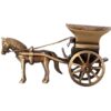 Two Moustaches Brass Horse Cart Replica Showpiece, Showpieces for Home Décor, Showpieces for Corner Table, Brass Home Decor, Showpiece for Gift, Standard, Pack of 1