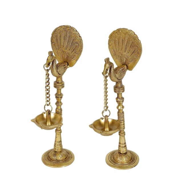 Two-Moustaches-Peacock-Design-9-Inches-Brass-Hanging-Diya-Pair-Diya-for-Pooja-Diyas-for-Home-Decoration-Antique-Yellow-Standard-Pack-of-2.jpg Two Moustaches Peacock Design 9 Inches Brass Hanging Diya Pair, Diya for Pooja, Diyas for Home Decoration, Antique Yellow, Standard, Pack of 2